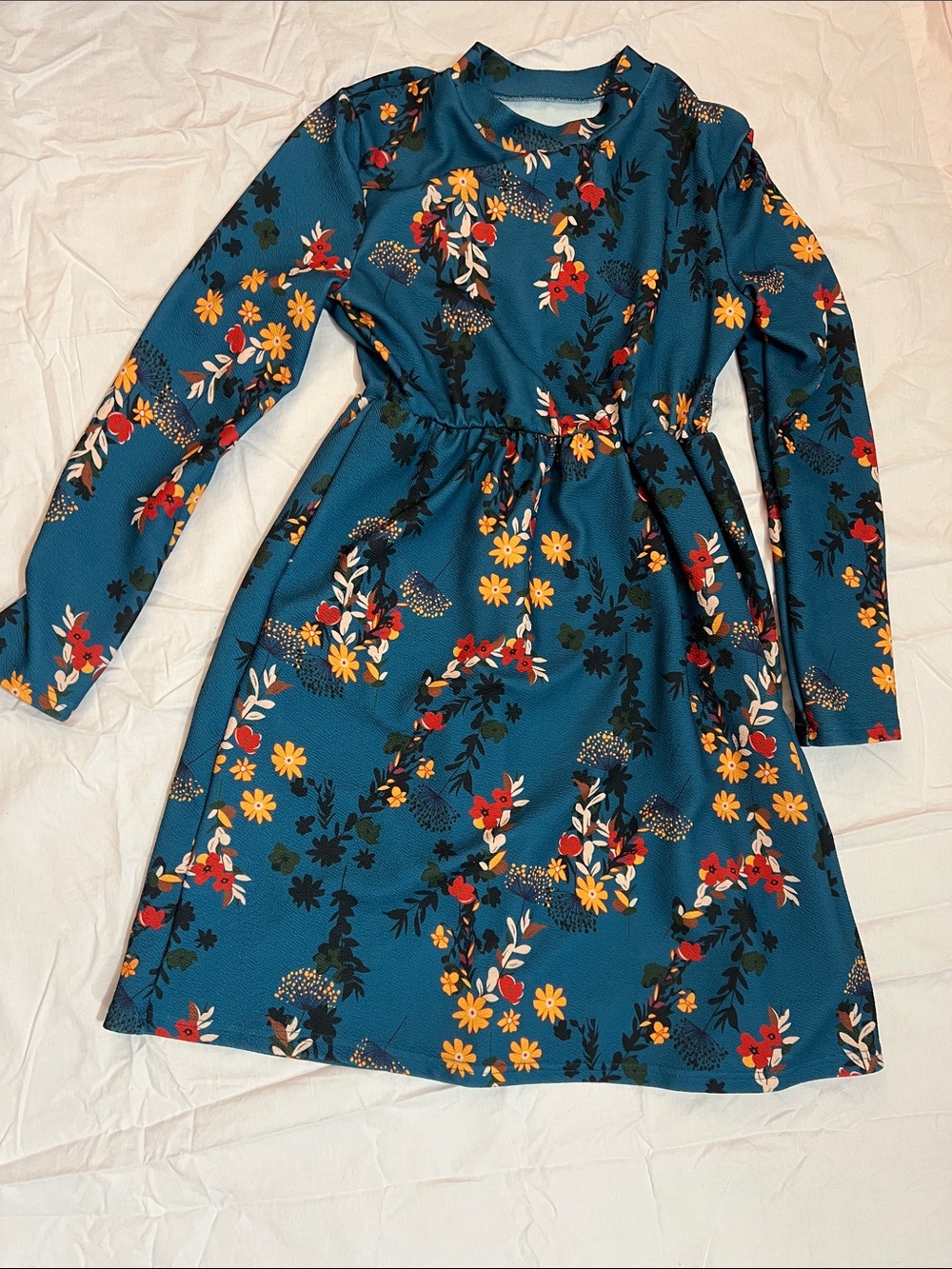 Teal Top with Contrast Stitching